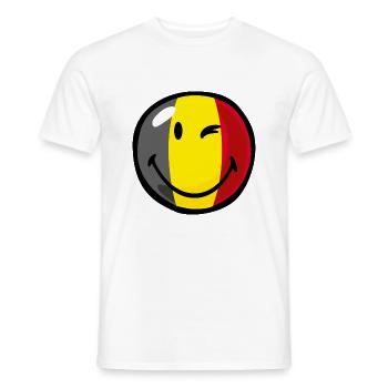 Smiley Flag Belgium - T-shirt homme - blanc - Devant - AI Model Male 178 dark (178cm)