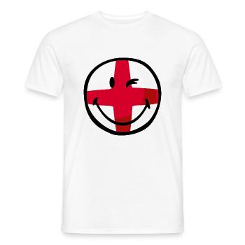 Smiley Flag England - T-shirt homme - blanc - Devant - AI Model Male 178 dark (178cm)