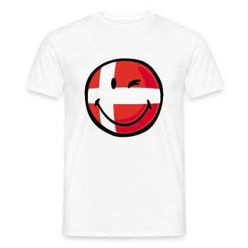Smiley Flag Denmark - Men's T-Shirt - white - Front - AI Model Male 178 dark (178cm)