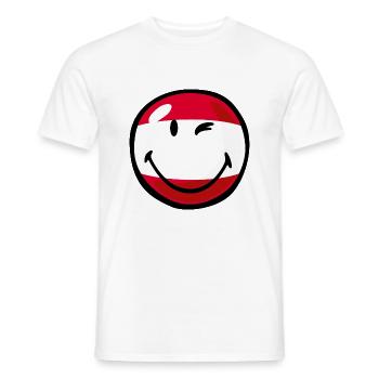Smiley Flag Austria - Männer T-Shirt - Weiß - Vorne - AI Model Male 178 dark (178cm)