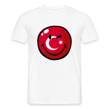Smiley Flag Turkey - Männer T-Shirt - Weiß - Vorne - AI Model Male 178 dark (178cm)