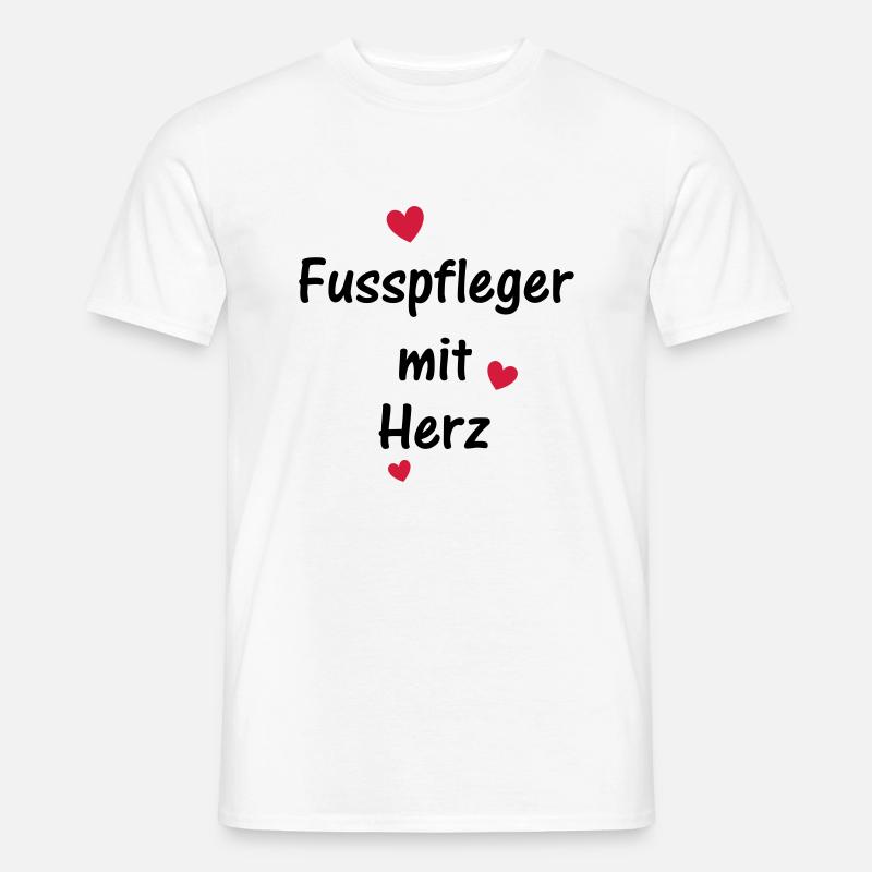 Fusspfleger mit Herz - Männer T-Shirt - Weiß