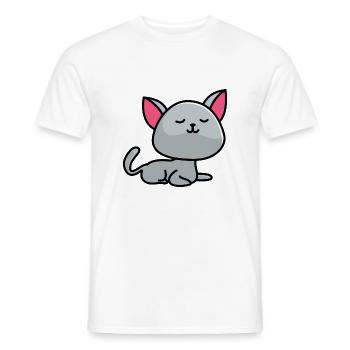 Eingebildete britisch Kurzhaar Katze - Männer T-Shirt - Weiß - Vorne - AI Model Male 178 dark (178cm)