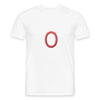 O - letter - Men's T-Shirt - white - Front - AI Model Male 178 dark (178cm)