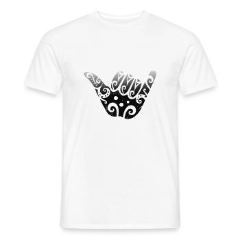 Maori Shaka Sign Black Gift Idea - Men's T-Shirt - white - Front - AI Model Male 178 dark (178cm)