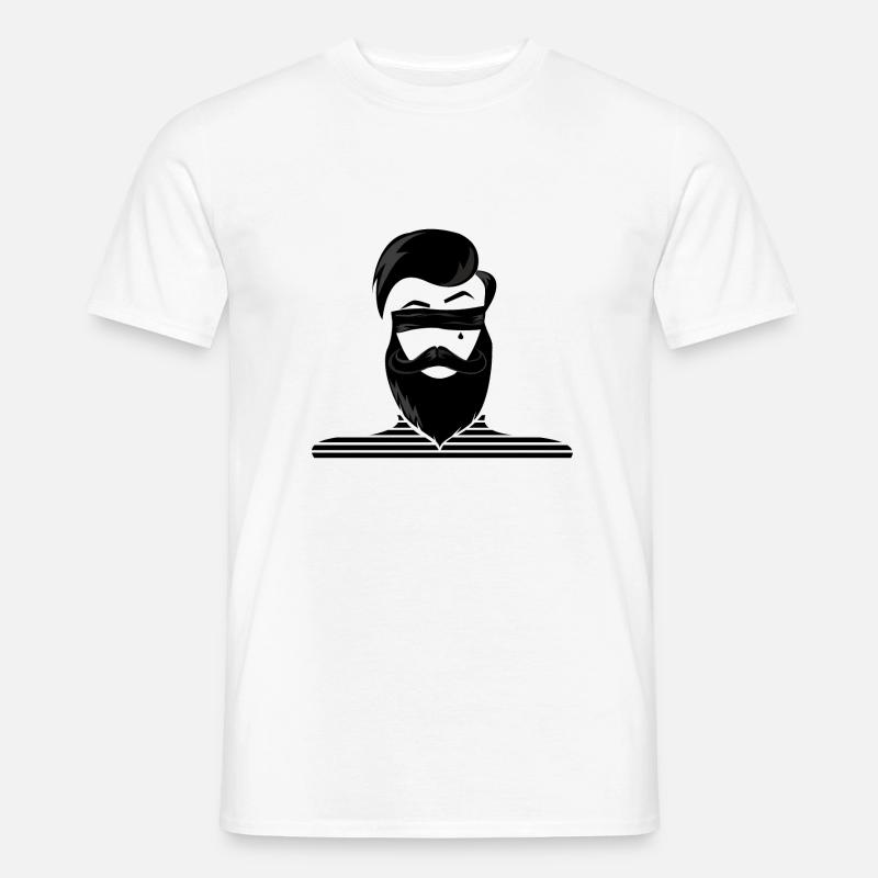 Bearded Man Mann mit Bart Seemann - Männer T-Shirt - Weiß