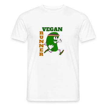 Vegan Runner Bean - Men's T-Shirt - white - Front - AI Model Male 178 dark (178cm)