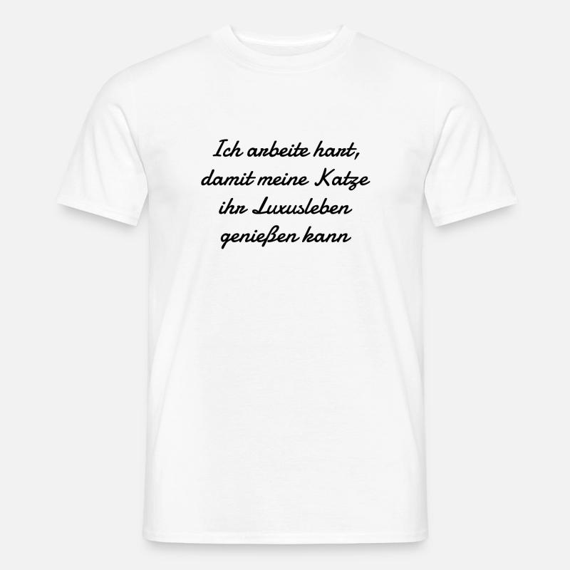 katze - Luxusleben einer Katze - Männer T-Shirt - Weiß