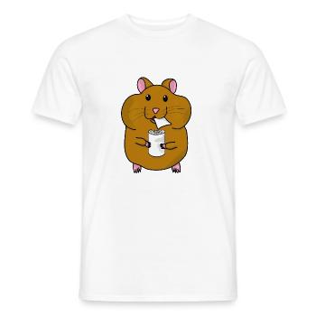 Hamsters en papier toilette Hamster en papier toilette achat - T-shirt homme - blanc - Devant - AI Model Male 178 dark (178cm)