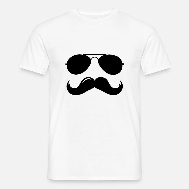 Macho Schnurrbart - Männer T-Shirt - Weiß
