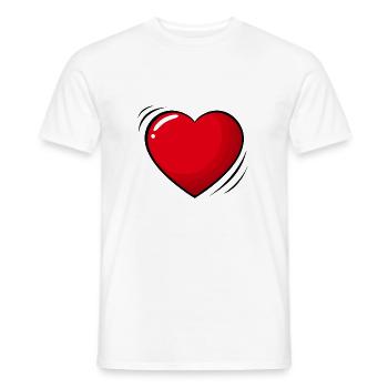 Grand coeur rouge - T-shirt homme - blanc - Devant - AI Model Male 178 dark (178cm)
