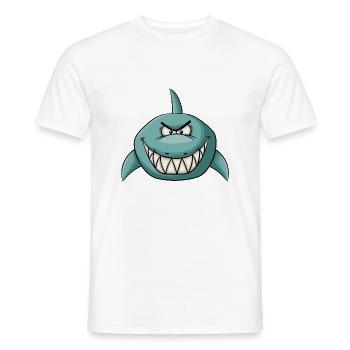 Böse grinsender Hai - Männer T-Shirt - Weiß - Vorne - AI Model Male 178 dark (178cm)