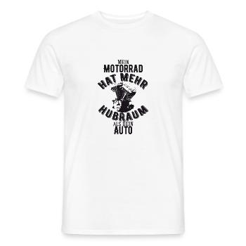 Mein Motorrad hat mehr Hubraum als dein Auto - Männer T-Shirt - Weiß - Vorne - AI Model Male 178 dark (178cm)