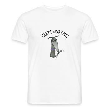 Greyhound Love lévrier noir - T-shirt homme - blanc - Devant - AI Model Male 178 dark (178cm)