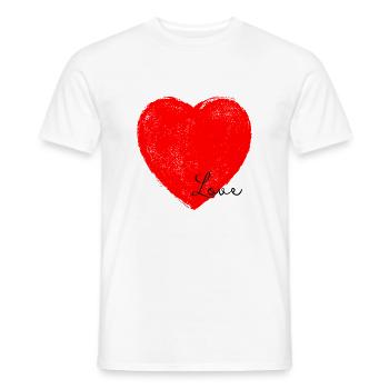 Love - T-shirt homme - blanc - Devant - AI Model Male 178 dark (178cm)