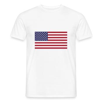 Drapeau américain des États-Unis - T-shirt homme - blanc - Devant - AI Model Male 178 dark (178cm)