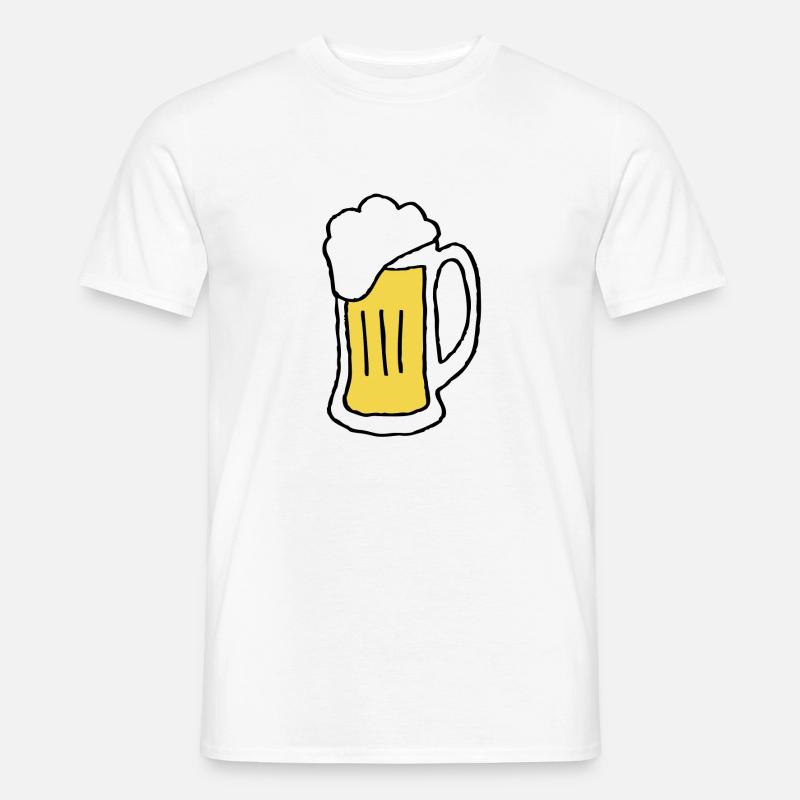 Bierkrug mit Bier - Männer T-Shirt - Weiß
