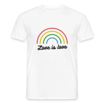 Love is Love - Männer T-Shirt - Weiß - Vorne - AI Model Male 178 dark (178cm)