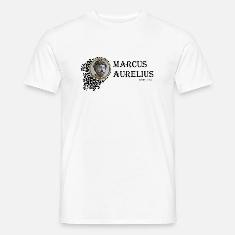 Marcus Aurelius gerahmt (schwarzer Text) - Männer T-Shirt - Weiß