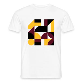 Colorful abstract geometric bauhaus background - T-shirt homme - blanc - Devant - AI Model Male 178 dark (178cm)