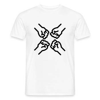 Poing et mains du logo de l'équipe - T-shirt homme - blanc - Devant - AI Model Male 178 dark (178cm)