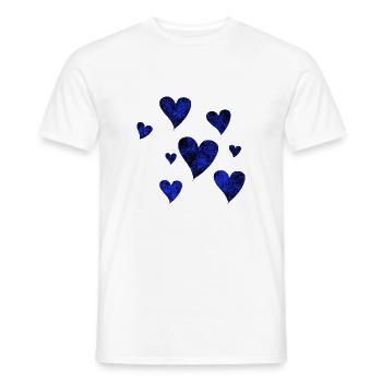 Blue hearts love splashes of black gift - Men's T-Shirt - white - Front - AI Model Male 178 dark (178cm)