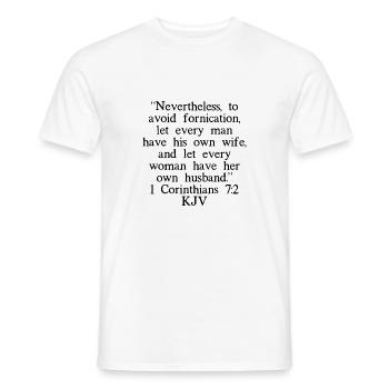 1 Corinthiens 7: 2 Chinois - T-shirt homme - blanc - Devant - AI Model Male 178 dark (178cm)