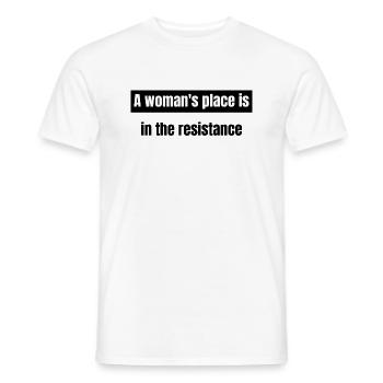 féminisme - la femme résiste - T-shirt homme - blanc - Devant - AI Model Male 178 dark (178cm)