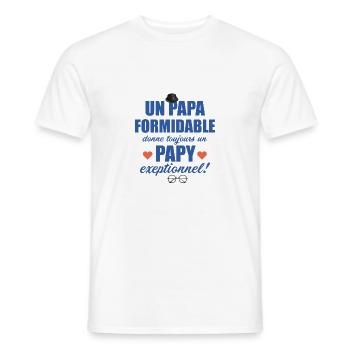 Un Papa Formidable Donne Toujours Un Papy - T-shirt homme - blanc - Devant - AI Model Male 178 dark (178cm)