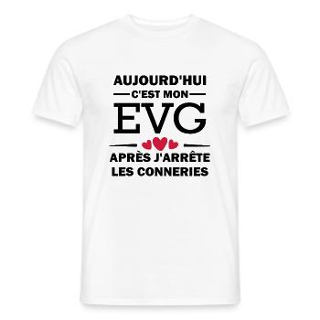 Aujourd'hui c'est mon evg - T-shirt homme - blanc - Devant - AI Model Male 178 dark (178cm)
