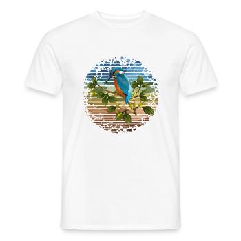 Oiseau Kingfisher - T-shirt homme - blanc - Devant - AI Model Male 178 dark (178cm)
