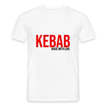 kebab made with love fast food specialty logo - Men's T-Shirt - white - Front - AI Model Male 178 dark (178cm)