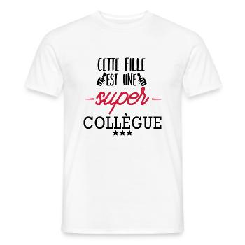 cette fille est une super collègue - T-shirt homme - blanc - Devant - AI Model Male 178 dark (178cm)
