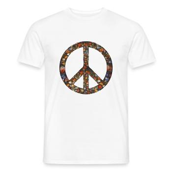 Love Peace Sign Peace Movement Icon - Men's T-Shirt - white - Front - AI Model Male 178 dark (178cm)