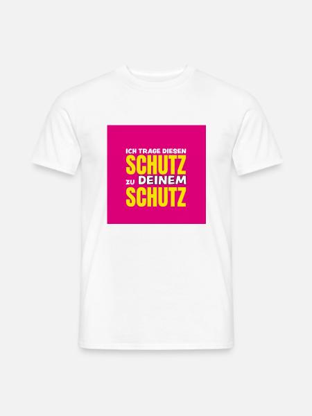 Anti Corona - Schutz zu deinem Schutz - Männer T-Shirt - Weiß