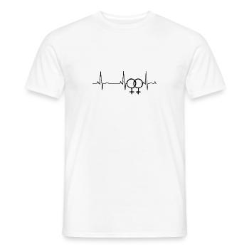 Battement de coeur des femmes lesbiennes - T-shirt homme - blanc - Devant - AI Model Male 178 dark (178cm)