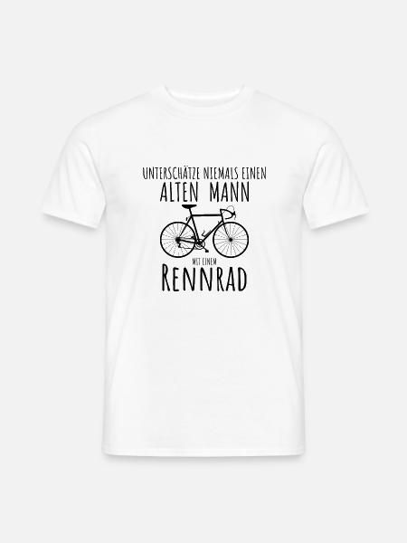 Rennrad, Alter Mann, Opa, Fahrrad, Geschenkidee - Männer T-Shirt - Weiß