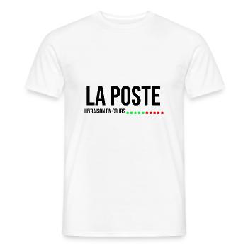 la poste livraison en cours cadeau - T-shirt homme - blanc - Devant - AI Model Male 178 dark (178cm)