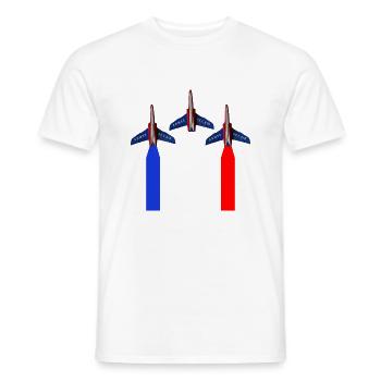 Patrouille de France airshow air force - Men's T-Shirt - white - Front - AI Model Male 178 dark (178cm)