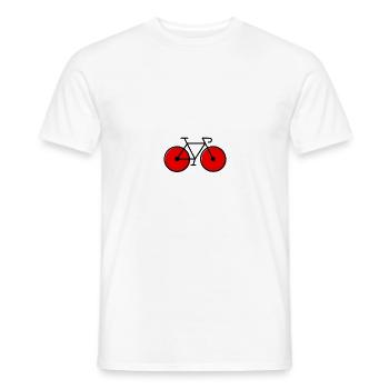 red racing bike - Men's T-Shirt - white - Front - AI Model Male 178 dark (178cm)