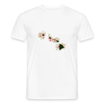 Hawaii Karte Hawaii Blumen Aloha Geschenkidee - Männer T-Shirt - Weiß - Vorne - AI Model Male 178 dark (178cm)