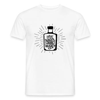 Safe water drink whiskey - Men's T-Shirt - white - Front - AI Model Male 178 dark (178cm)
