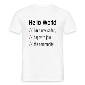 Hallo Welt, mein neuer Programmierer - Männer T-Shirt - Weiß - Vorne - AI Model Male 178 dark (178cm)