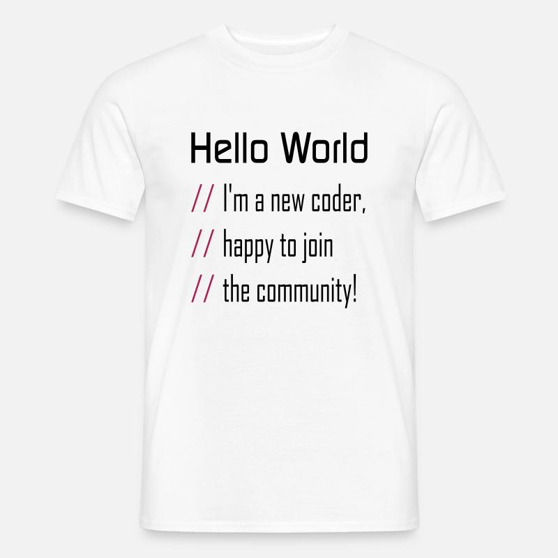 Hallo Welt, mein neuer Programmierer - Männer T-Shirt - Weiß