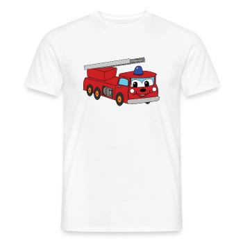 cute fire truck - Men's T-Shirt - white - Front - AI Model Male 178 dark (178cm)