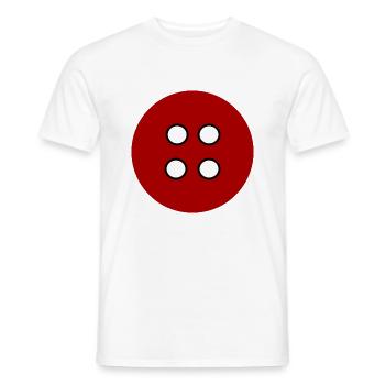Clothes button red - Men's T-Shirt - white - Front - AI Model Male 178 dark (178cm)