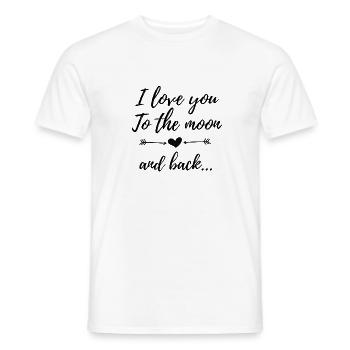 Cadeau 'I love you to the moon and back', Amour - T-shirt homme - blanc - Devant - AI Model Male 178 dark (178cm)