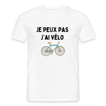 je peux pas j'ai vélo t shirt france top cadeau - T-shirt homme - blanc - Devant - AI Model Male 178 dark (178cm)