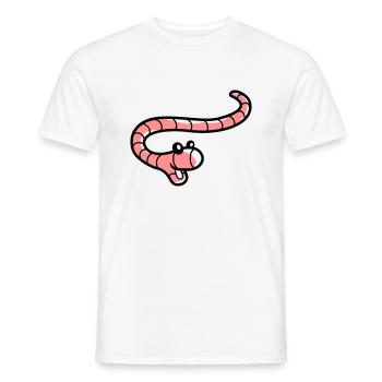 Petit ver joyeux - T-shirt homme - blanc - Devant - AI Model Male 178 dark (178cm)
