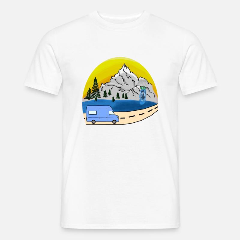 VAN LIFE VANLIFER NOMADS - Miesten T-paita - valkoinen